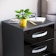 image 4 of Vida Designs Hulio 3 Drawer Bedside Chest High Gloss Cabinet Table Nightstand, Black