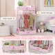 image 3 of AIYAPLAY Kids Clothes Rail w Storage Shelves for Bedroom, Nursery, Pink