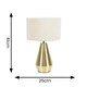 image 3 of ValueLights Jax Brass Metal Dimmable Touch Table Lamp with Cream Boucle Shade and LED Bulb