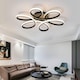 image 2 of Modern Ceiling Light LED Semi Flush Mount Ceiling Fixture Black 43cm