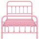 image 2 of Yaheetech 3ft Single Vintage Iron Platform Bed with High Headboard Pink