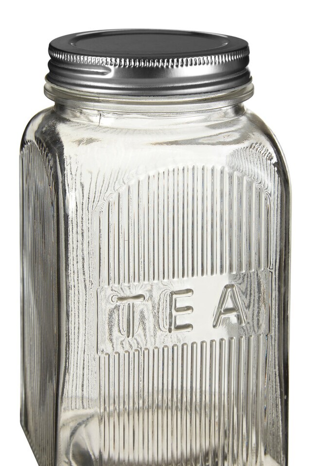 image 1 of Luca Set of Three Glass Jars with Silver Lids