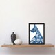 image 2 of Dog Lover Blue Great Dane with Floral Pattern Black Framed Wall Art Print A4