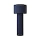 image 1 of ValueLights Lenny Navy Blue Ribbed Fabric Midi Floor Lamp & Bulb | Blue