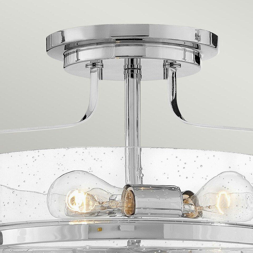 image 1 of Harper 3 Light Bowl Semi Flush Ceiling Light, Polished Chrome