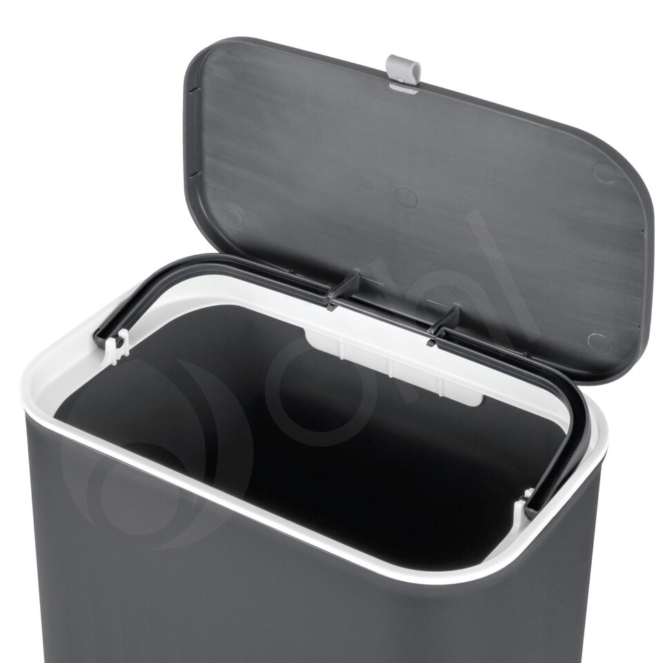 image 1 of Dihl Anthracite 9L Hanging Trash Bin with Lid Grey