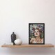 image 2 of Woman Laying Spring Flower Field Mosaic Black Framed Wall Art Print A4