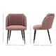 image 6 of Set of 2 Milano Velvet Dining Chairs with Stylish Ribbed Back Design, Black Metal Legs with Silver Tips | Pink | Gold End Tips