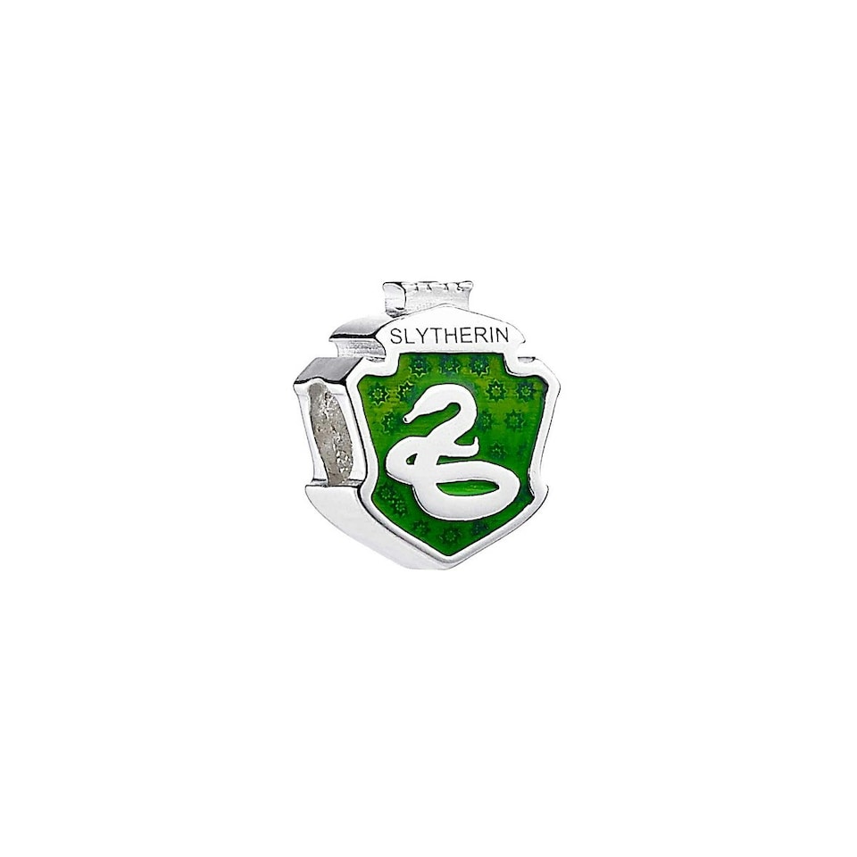 image 1 of Harry Potter Sterling Silver Slytherin House Shield Spacer Bead SB000223