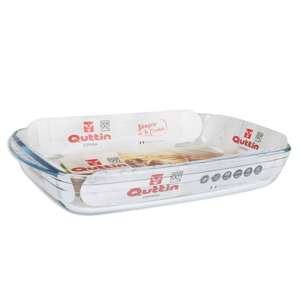 image 1 of Oven Dish Quttin Transparent Glass Rectangular 3 L 35,4 x 22 x 5,5 cm (6 Units) N/A