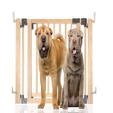 Bettacare Wooden Multi Panel Flexible Pet Barrier, Natural Wood, up to 96cm Wide, Dog Barrier for Pets Dogs and Puppy | Cream | Natural