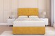 image 1 of Sloomy Highbury Mustard Plush Divan Bed Base No Drawers With 26 Inch Strutted Headboard | Gold | Mustard | Super King | 1