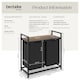 image 6 of Dual Laundry Basket - 2 pull out compartments, wooden folding shelf and high capacity | Black | black/brown | 46 L | 1