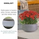 image 5 of Large Ribbed Stone Grey Light Concrete Bowl Garden Planter H12 D31 cm, 9 ltrs Cap.