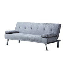 Crush Velvet Clic Clac  Luxury Sofa Bed with In Steel