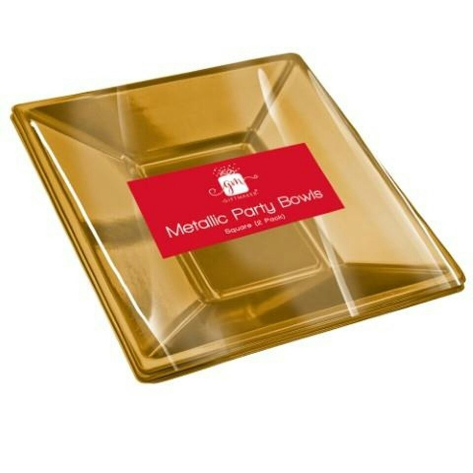 Pack of 2 Metallic Sqaure Bowls