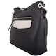 image 3 of Genuine Soft Leather Cross Body Shoulder Contrast Pocket Handbag Black | Black
