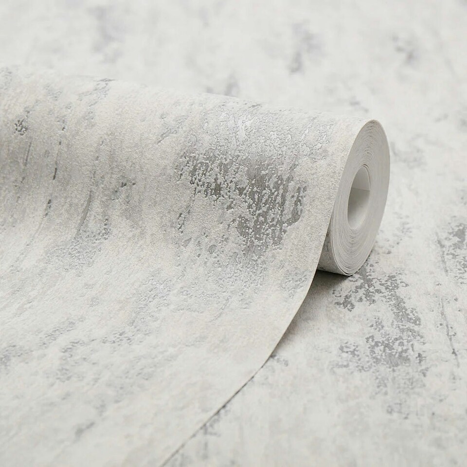 image 1 of Manhattan Modern Wallpaper in Pale Grey & Silver Multi