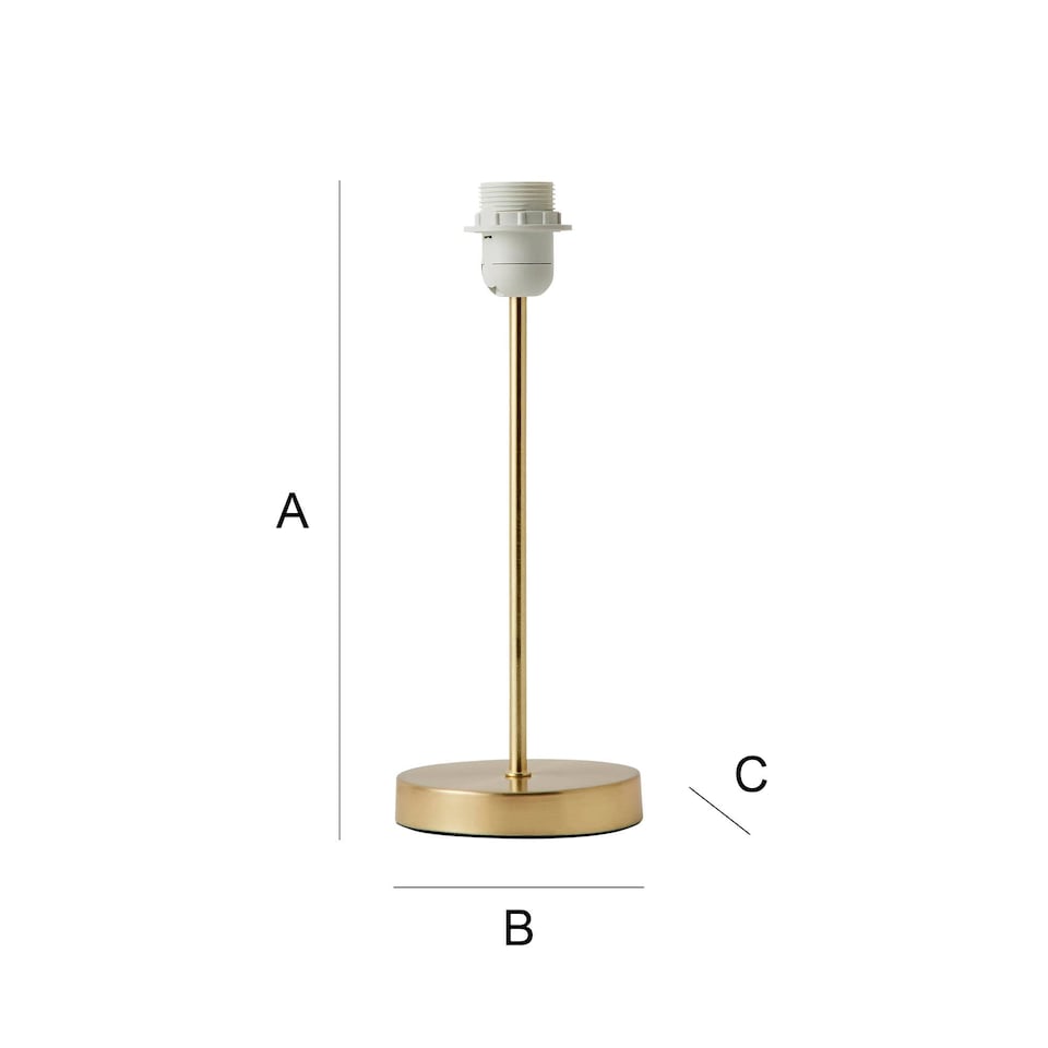 image 1 of ValueLights Charlie Brushed Gold Table Lamp Base Only | Gold