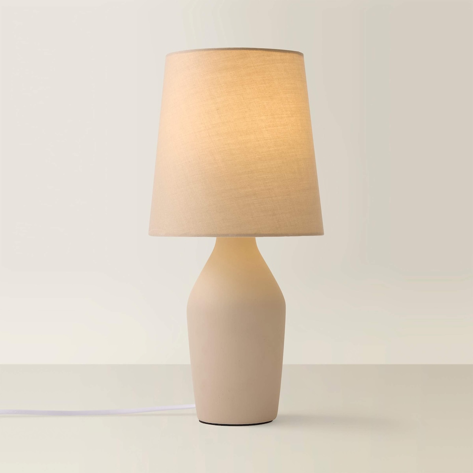 image 1 of ValueLights Arlo Coffee Ceramic Table Lamp with Coffee Shade & Bulb | Brown