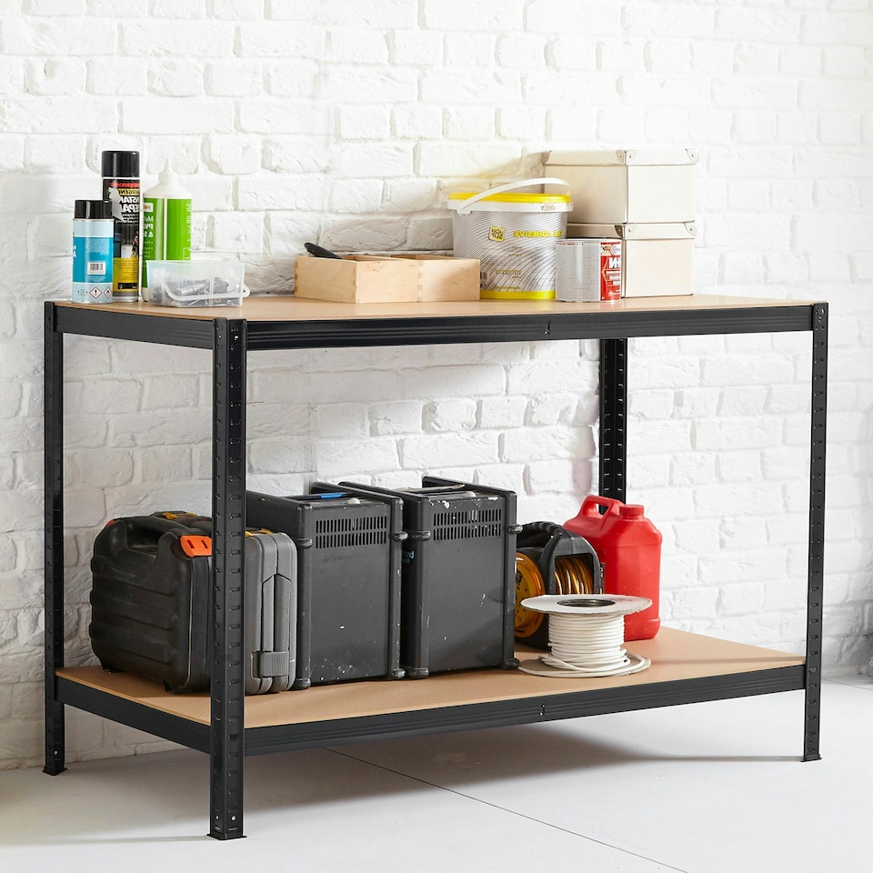 image 1 of Black Metal Garage Workbench | Multi