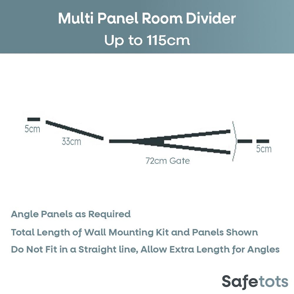image 1 of Safetots Premium Multi Panel Room Divider, up to 115cm Wide, Grey, 70cm Tall, Flexible Barrier with Door for Baby and Toddler | Grey