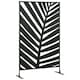 image 1 of Outsunny 6.5FT Metal Outdoor Privacy Screen Panel with Stand, Banana Leaf Style