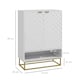 image 3 of HOMCOM Shoe Cabinet with 2 Chevron Doors, Adjustable Shelf for 12 Pairs