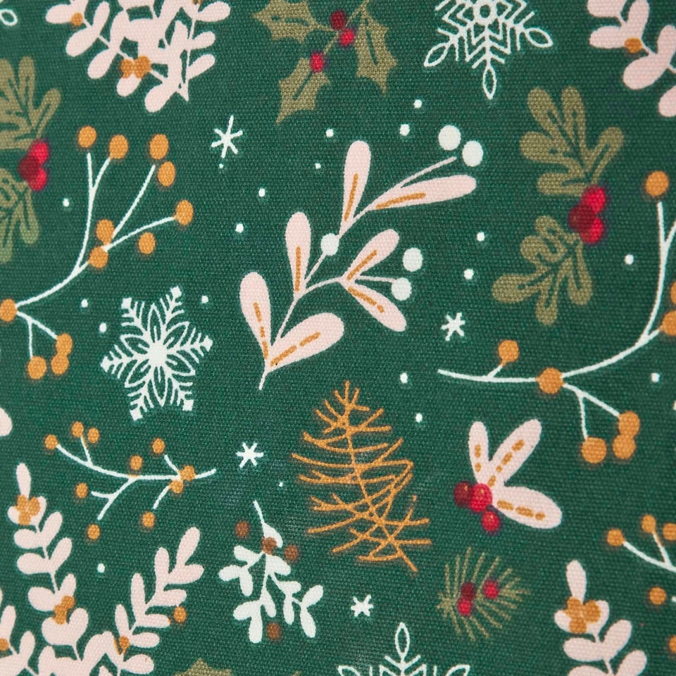 image 1 of Homescapes Festive Forest Green Christmas Apron | Green