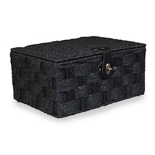 Twisted Black Paper Rope Picnic Basket Black | Black | L