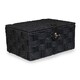 image 1 of Twisted Black Paper Rope Picnic Basket Black | Black | L