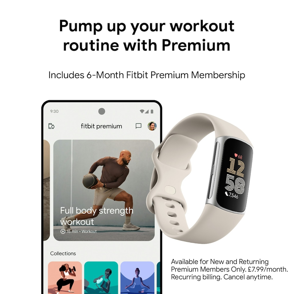 image 1 of Fitbit Charge 6 - Porcelain / Silver