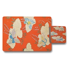 12 Piece Placemat And Coaster Set With Designer Artwork And Wood Backing