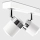 image 6 of ValueLights 4 Way Straight Bar Ceiling Spotlight Fitting in a Gloss White Finish - Complete 5w GU10 LED Bulbs 6500K Cool White