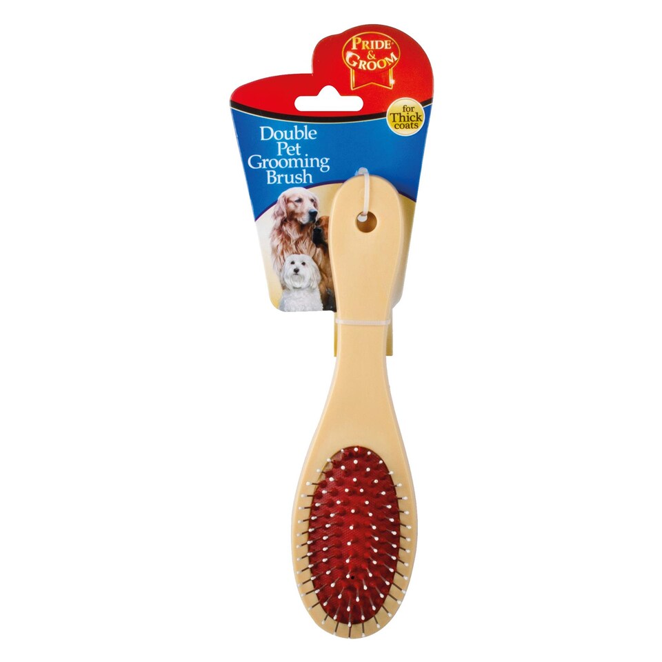 Pride & Groom Double-Sided Slicker Brush for Dogs