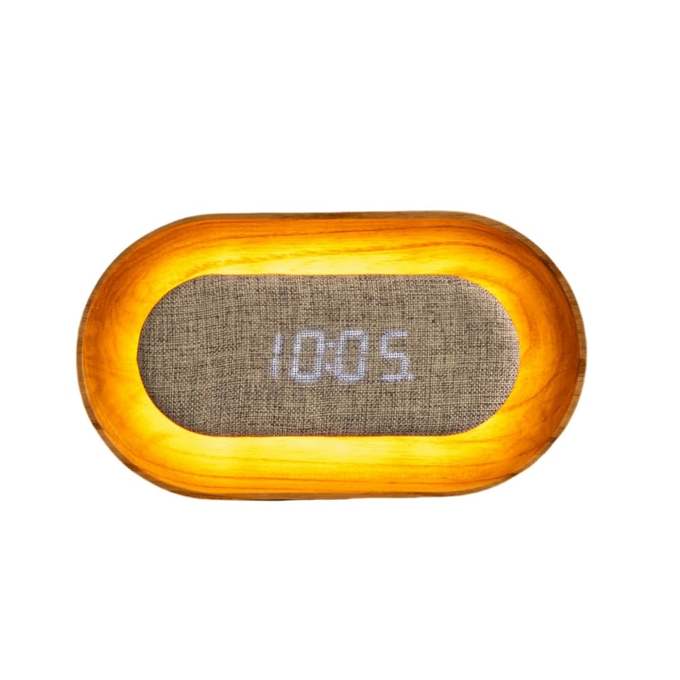 image 1 of Gingko Lumos Clock & Lamp - Oval N/A | White Ash