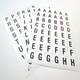 image 5 of Pack of 144 A-Z Black on White 13x13m Alphabet Stickers