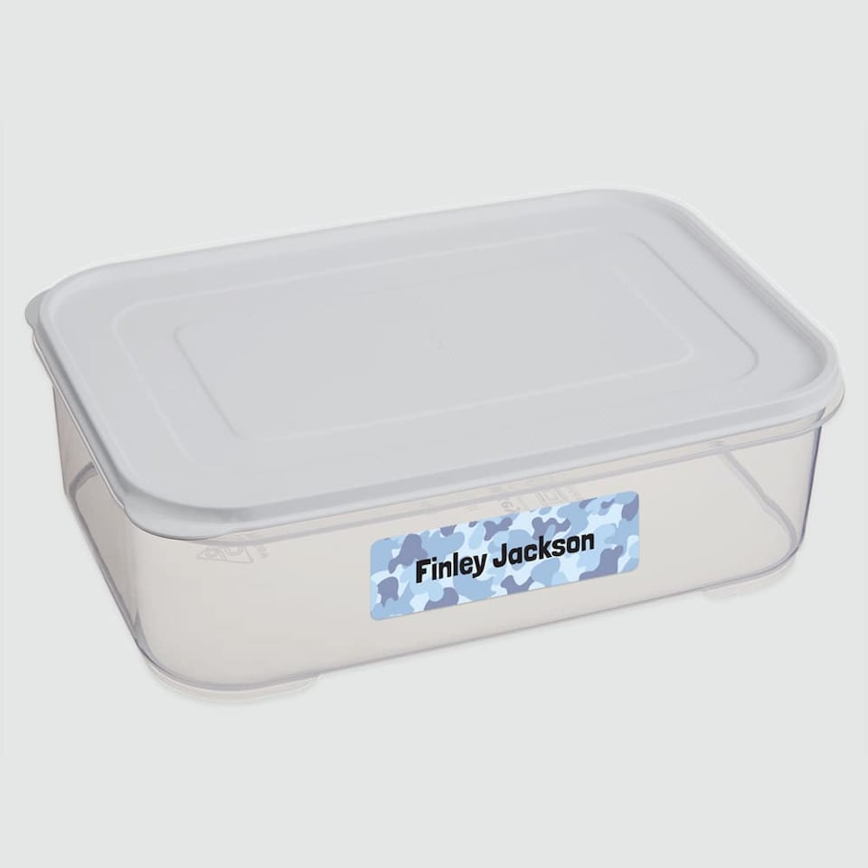 image 1 of Dotty About Paper 50 x Personalised School Name Labels Cool Camouflage Blue