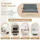 image 8 of COSTWAY Wooden 2-Seater Loveseat Upholstered Lounge Chair Grey