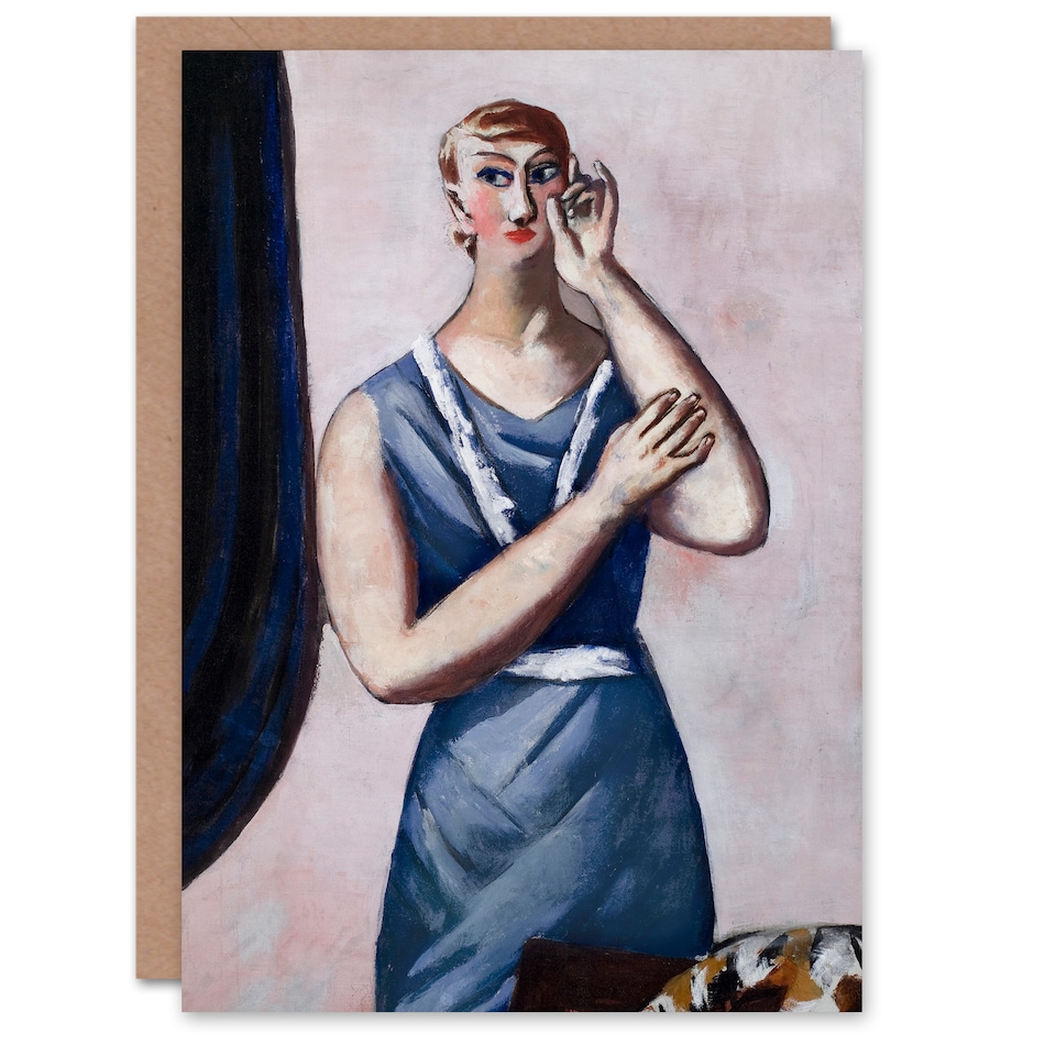image 1 of Max Beckmann Art Card Valentine Tessier Portrait Painting