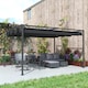 image 9 of Outsunny 4 x 3(m) Metal Outdoor Pergola with Retractable Roof, Outdoor Gazebo Canopy Shelter with Drainage Holes for Garden, Patio, Lawn, Black