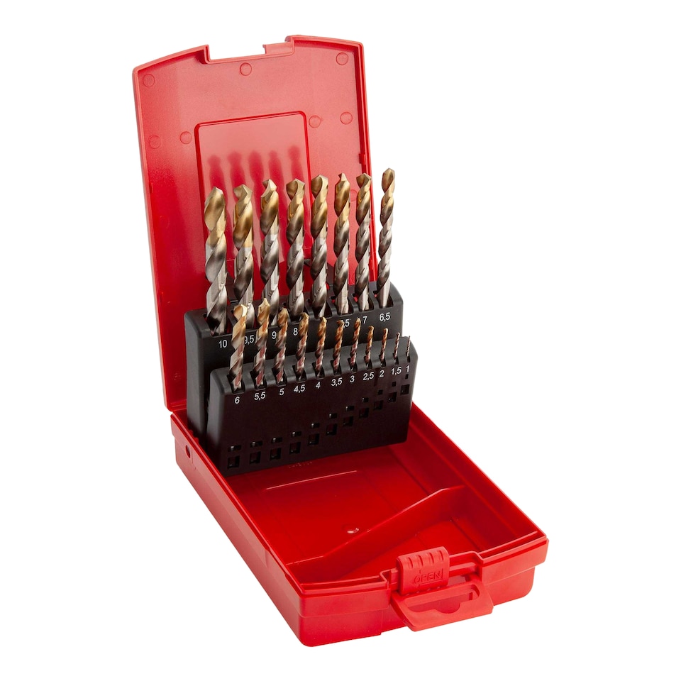 image 1 of Dormer anium Coated HSS Drill Bit Set (Pack of 19) | Silver | Silver/Gold | One Size | 1