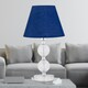 image 2 of Chrome Two Ball Table Lamp with Navy Blue Shade Chrome | Blue