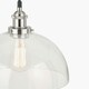 image 4 of Antique Silver Metal and Clear Glass Dome Pendant Clear | Black | W30xD30xH120cm