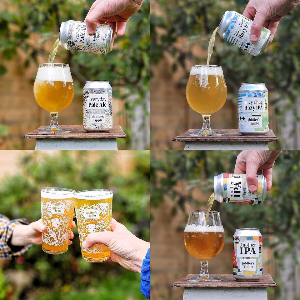 image 1 of Jiddler's Tipple - Variety Pack - Craft IPA, Lager & Pale Ale Gift Set -  3.8% ABV Craft Beer Cans - Vegan Gluten Free Beer - 12 x 330ml