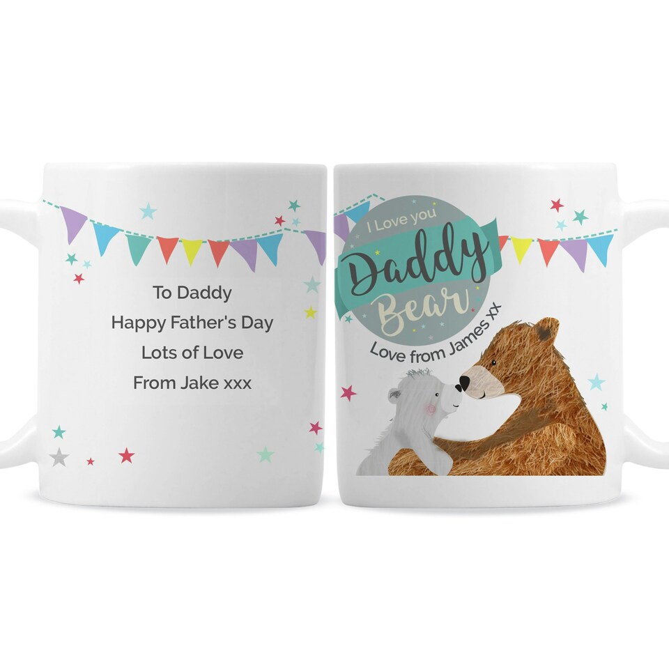 image 1 of Personalised Daddy Bear Bunting Mug White