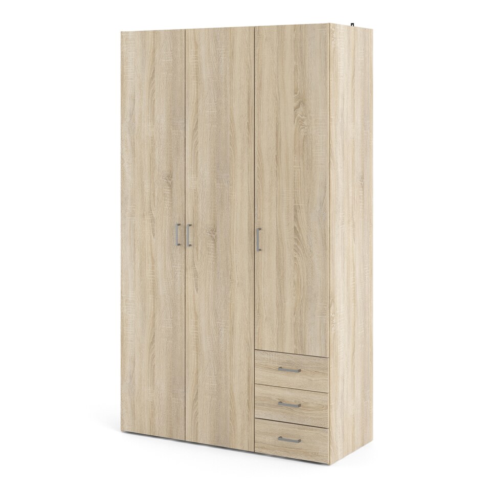 image 1 of Space Wardrobe 3 Doors 3 Drawers in Oak 2000