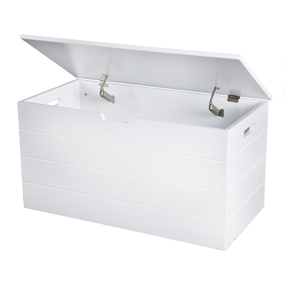 image 1 of Seaton White Wooden Storage Chest, Blanket Box, Trunk, Ottoman, Toy Box