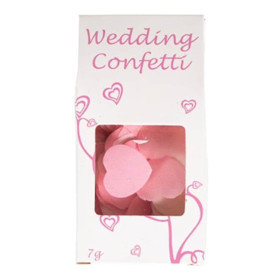 image 1 of Pink And White Heart Shape Biodegradable Wedding Paper Confetti 7g