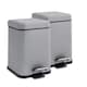 image 1 of Harbour Housewares Square Bathroom Pedal Bins - 3 Litre - Matt Grey - Pack of 2